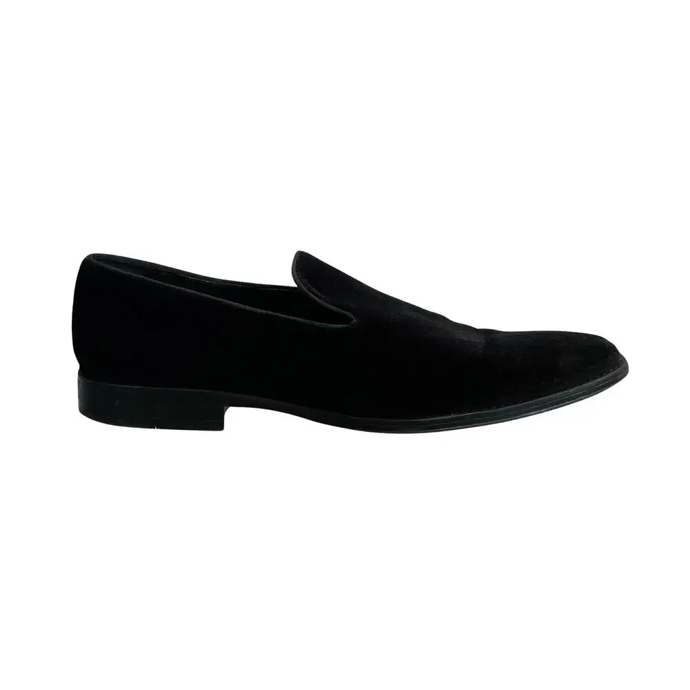 Steve Madden Ortholite Lined Black Soft Velvet Slip-On Formal Loafers Men’s 14M